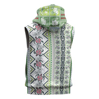 Hawaii Makahiki Turtle Sleeveless Zip Hoodie Green Tapa Pattern - Polynesian Pride