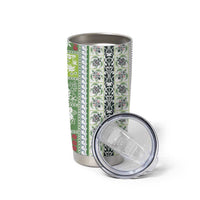 Hawaii Makahiki Turtle Tumbler Cup Green Tapa Pattern - Polynesian Pride