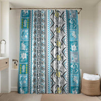 Hawaii Makahiki Turtle Bathroom Set Blue Tapa Pattern - Polynesian Pride