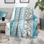 Hawaii Makahiki Turtle Blanket Blue Tapa Pattern - Polynesian Pride
