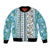 Hawaii Makahiki Turtle Bomber Jacket Blue Tapa Pattern - Polynesian Pride