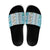 Hawaii Makahiki Turtle Slide Sandals Blue Tapa Pattern - Polynesian Pride