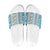 Hawaii Makahiki Turtle Slide Sandals Blue Tapa Pattern - Polynesian Pride