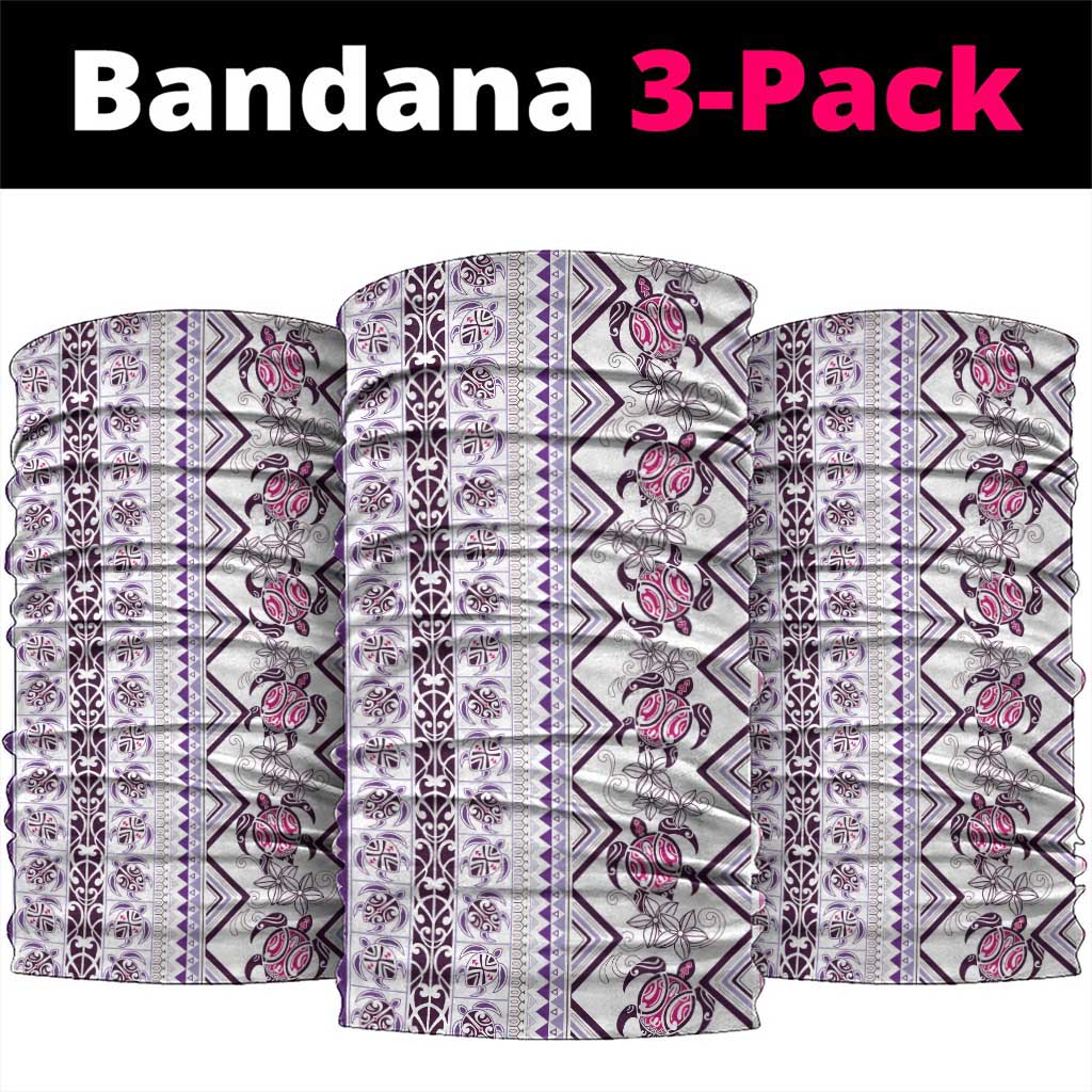 Hawaii Makahiki Turtle Neck Gaiter Violet Tapa Pattern - Polynesian Pride
