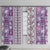 Hawaii Makahiki Turtle Window Curtain Violet Tapa Pattern - Polynesian Pride
