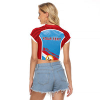 Personalised Malaita Province Day Raglan Cropped T Shirt Unique Style LT05 - Polynesian Pride