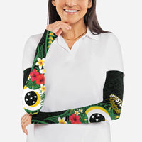 Solomon Islands Western Province Arm Sleeves Polynesian Pattern With Tropical Flowers LT05 - Polynesian Pride