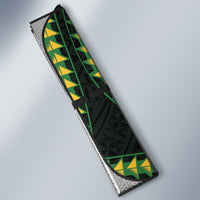 Solomon Islands Western Province Auto Sun Shade Polynesian Pattern With Tropical Flowers LT05 - Polynesian Pride