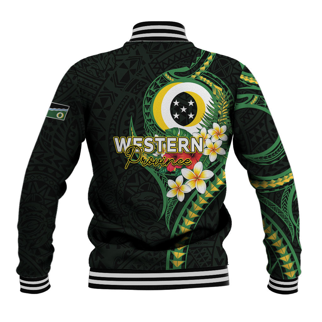 Solomon Islands Western Province Baseball Jacket Polynesian Pattern With Tropical Flowers LT05 - Polynesian Pride