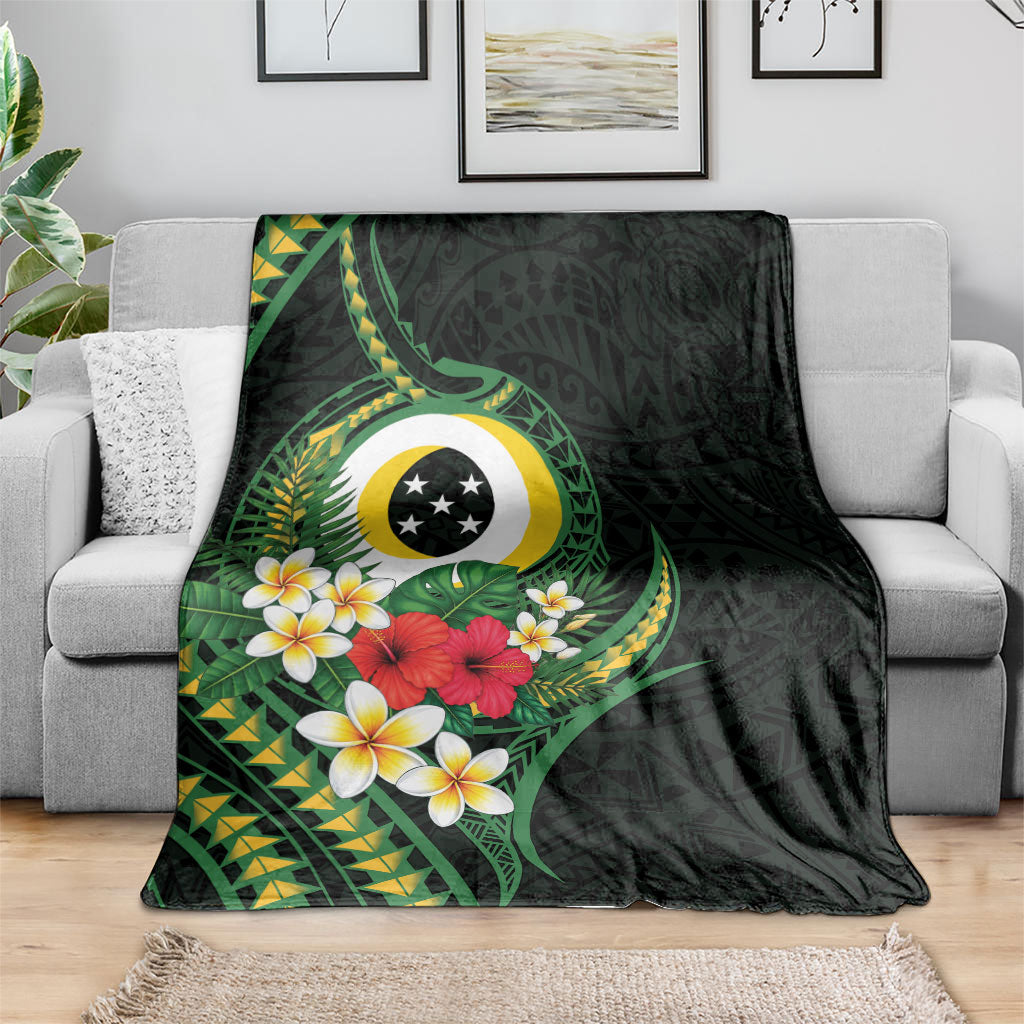 Solomon Islands Western Province Blanket Polynesian Pattern With Tropical Flowers LT05 - Polynesian Pride