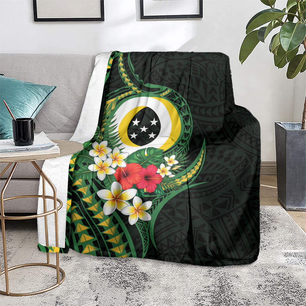 Solomon Islands Western Province Blanket Polynesian Pattern With Tropical Flowers LT05 - Polynesian Pride