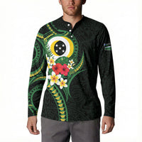 Solomon Islands Western Province Button Sweatshirt Polynesian Pattern With Tropical Flowers LT05 - Polynesian Pride
