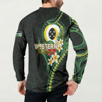 Solomon Islands Western Province Button Sweatshirt Polynesian Pattern With Tropical Flowers LT05 - Polynesian Pride