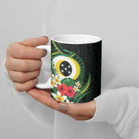 Solomon Islands Western Province Ceramic Mug Polynesian Pattern With Tropical Flowers LT05 - Polynesian Pride