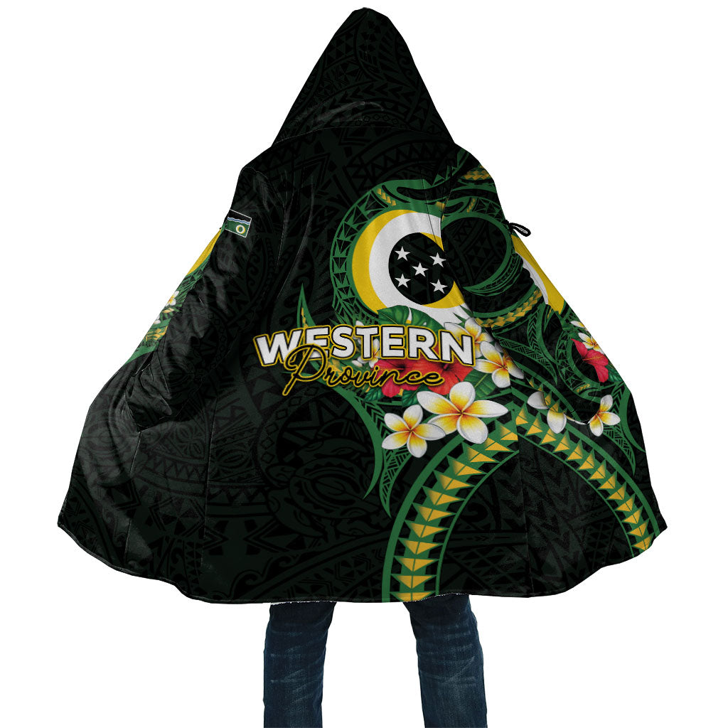 Solomon Islands Western Province Cloak Polynesian Pattern With Tropical Flowers LT05 Unisex Green - Polynesian Pride