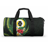 Solomon Islands Western Province Duffle Bag Polynesian Pattern With Tropical Flowers LT05 One size Green - Polynesian Pride