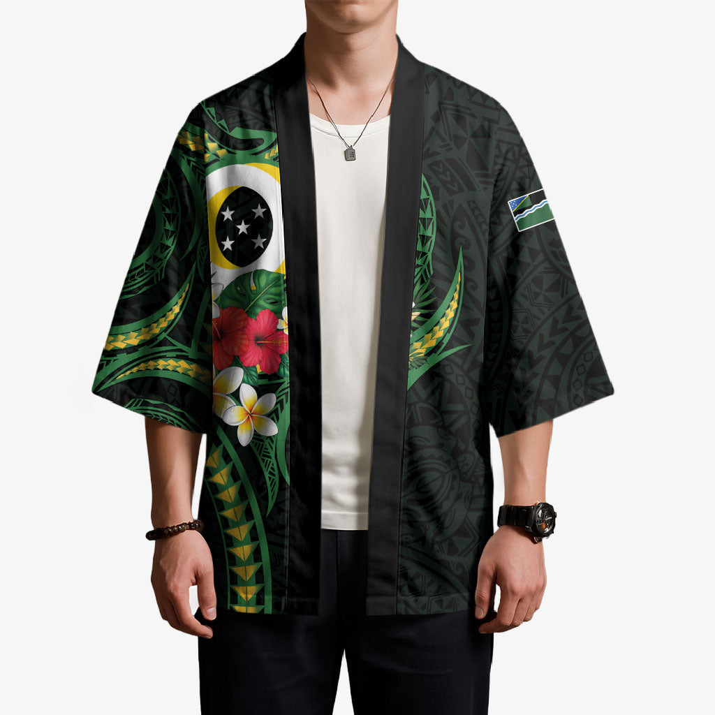 Solomon Islands Western Province Kimono Polynesian Pattern With Tropical Flowers LT05 - Polynesian Pride