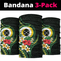 Solomon Islands Western Province Neck Gaiter Polynesian Pattern With Tropical Flowers LT05 package One Size: 25*50cm Green - Polynesian Pride