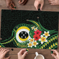 Solomon Islands Western Province Puzzle Polynesian Pattern With Tropical Flowers LT05 - Polynesian Pride