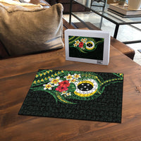 Solomon Islands Western Province Puzzle Polynesian Pattern With Tropical Flowers LT05 - Polynesian Pride