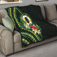 Solomon Islands Western Province Quilt Polynesian Pattern With Tropical Flowers LT05 - Polynesian Pride