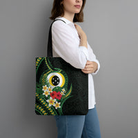 Solomon Islands Western Province Tote Bag Polynesian Pattern With Tropical Flowers LT05 - Polynesian Pride