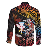 Hawaii And Japan Family Matching Off The Shoulder Long Sleeve Dress and Hawaiian Shirt Koi Fish With Kanaka Maoli LT05 - Polynesian Pride