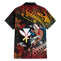 Hawaii And Japan Family Matching Off Shoulder Maxi Dress and Hawaiian Shirt Koi Fish With Kanaka Maoli LT05 - Polynesian Pride