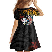 Hawaii And Japan Family Matching Off Shoulder Short Dress and Hawaiian Shirt Koi Fish With Kanaka Maoli LT05 - Polynesian Pride