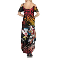 Hawaii And Japan Family Matching Summer Maxi Dress and Hawaiian Shirt Koi Fish With Kanaka Maoli LT05 - Polynesian Pride
