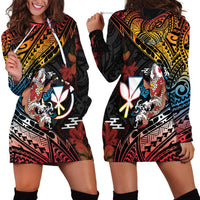 Hawaii And Japan Hoodie Dress Koi Fish With Kanaka Maoli LT05 - Polynesian Pride