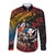 Hawaii And Japan Long Sleeve Button Shirt Koi Fish With Kanaka Maoli