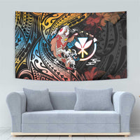 Hawaii And Japan Tapestry Koi Fish With Kanaka Maoli LT05 - Polynesian Pride