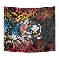 Hawaii And Japan Tapestry Koi Fish With Kanaka Maoli LT05 - Polynesian Pride