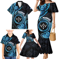 Personalised Kosrae Constitution Day Family Matching Mermaid Dress and Hawaiian Shirt Ocean Floral Pattern LT05 - Polynesian Pride