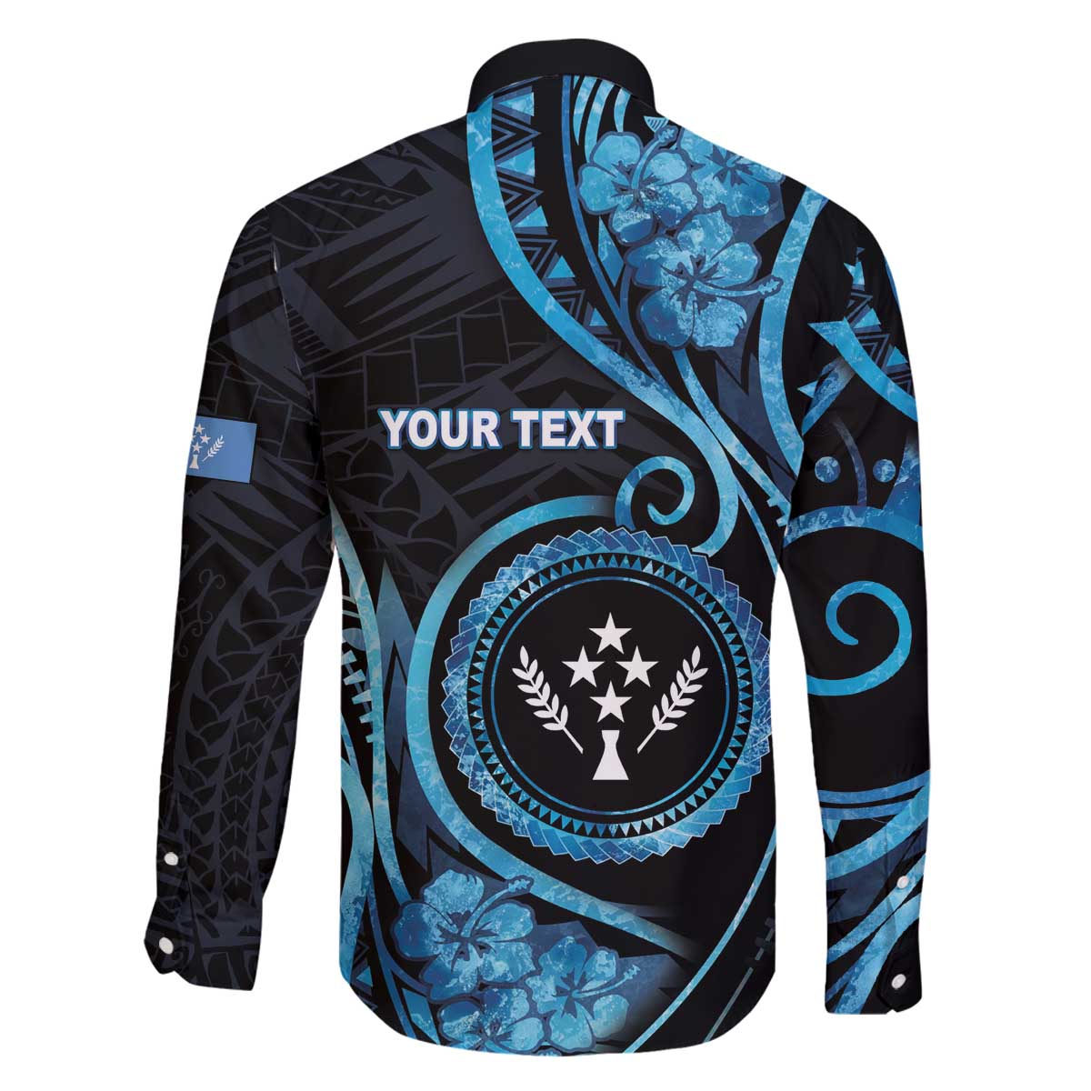 Personalised Kosrae Constitution Day Family Matching Off The Shoulder Long Sleeve Dress and Hawaiian Shirt Ocean Floral Pattern LT05 - Polynesian Pride