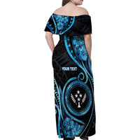 Personalised Kosrae Constitution Day Family Matching Off Shoulder Maxi Dress and Hawaiian Shirt Ocean Floral Pattern LT05 - Polynesian Pride