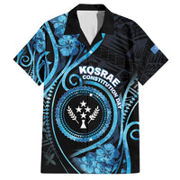 Personalised Kosrae Constitution Day Family Matching Off Shoulder Short Dress and Hawaiian Shirt Ocean Floral Pattern LT05 Dad's Shirt - Short Sleeve Black - Polynesian Pride