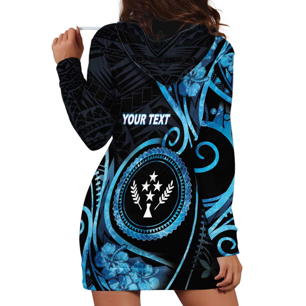 Personalised Kosrae Constitution Day Hoodie Dress Ocean Floral Pattern