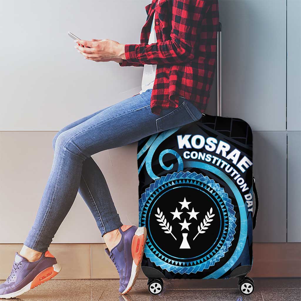Kosrae Constitution Day Luggage Cover Ocean Floral Pattern