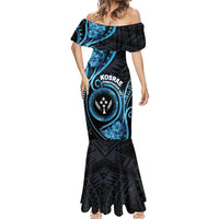 Personalised Kosrae Constitution Day Mermaid Dress Ocean Floral Pattern
