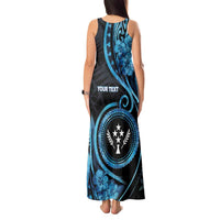 Personalised Kosrae Constitution Day Tank Maxi Dress Ocean Floral Pattern