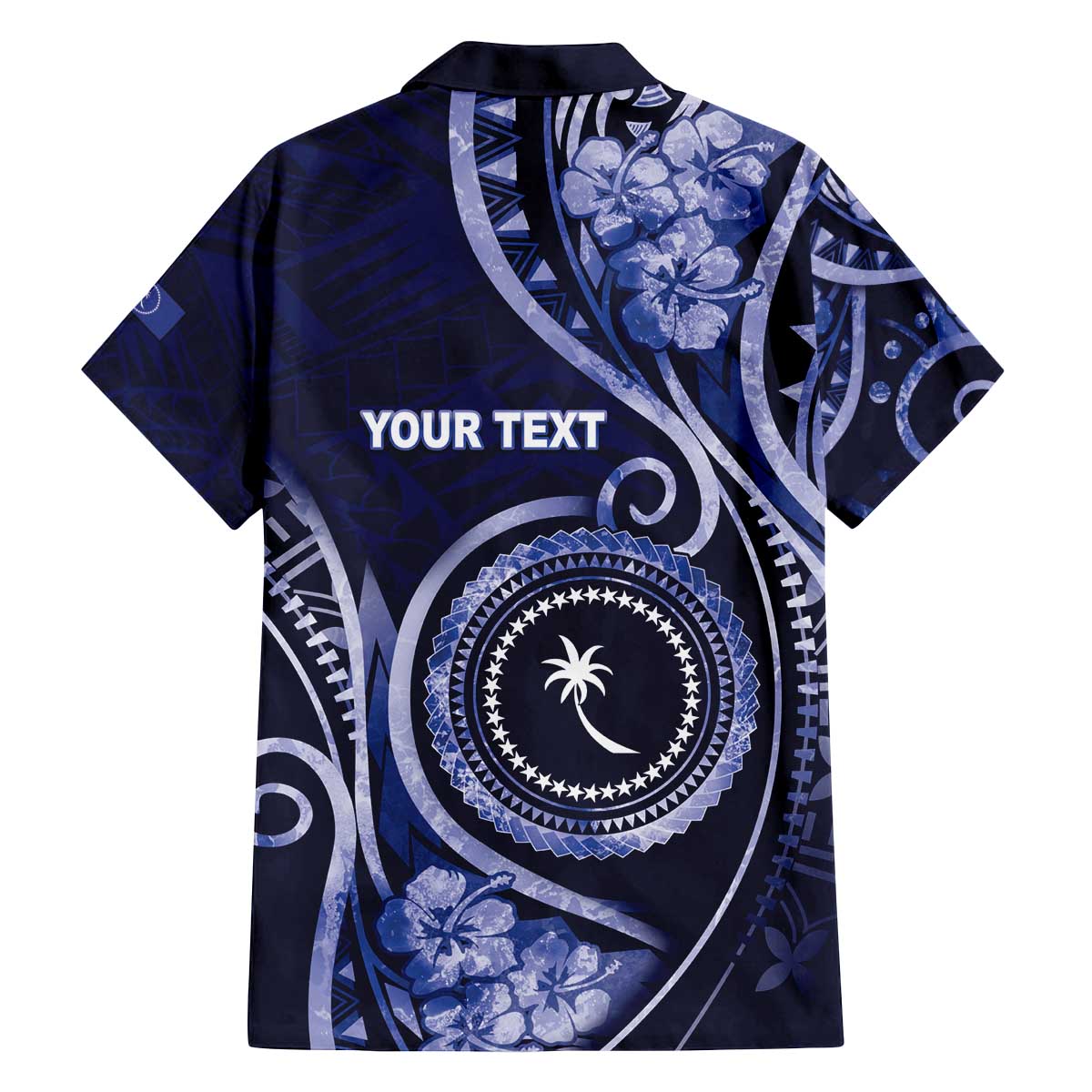Personalised FSM Chuuk Family Matching Off The Shoulder Long Sleeve Dress and Hawaiian Shirt Ocean Floral Pattern LT05 - Polynesian Pride