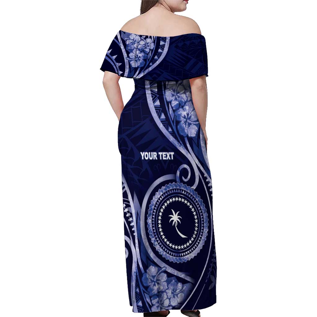 Personalised FSM Chuuk Family Matching Off Shoulder Maxi Dress and Hawaiian Shirt Ocean Floral Pattern LT05 - Polynesian Pride