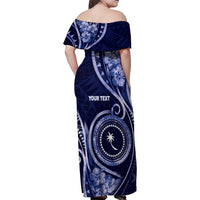 Personalised FSM Chuuk Family Matching Off Shoulder Maxi Dress and Hawaiian Shirt Ocean Floral Pattern LT05 - Polynesian Pride