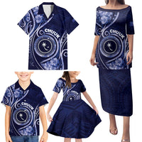 Personalised FSM Chuuk Family Matching Puletasi and Hawaiian Shirt Ocean Floral Pattern LT05 - Polynesian Pride