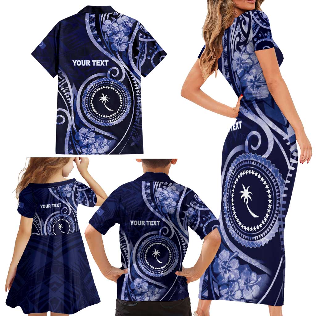Personalised FSM Chuuk Family Matching Short Sleeve Bodycon Dress and Hawaiian Shirt Ocean Floral Pattern LT05 - Polynesian Pride