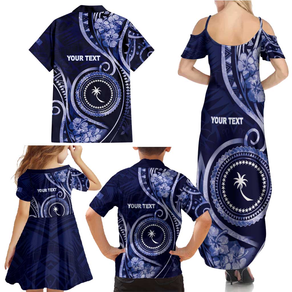 Personalised FSM Chuuk Family Matching Summer Maxi Dress and Hawaiian Shirt Ocean Floral Pattern LT05 - Polynesian Pride