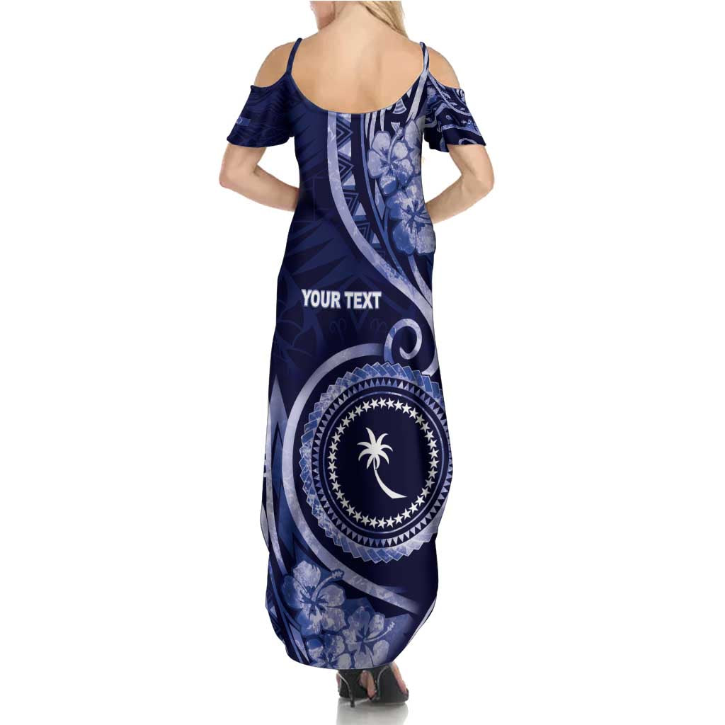 Personalised FSM Chuuk Summer Maxi Dress Ocean Floral Pattern LT05 - Polynesian Pride