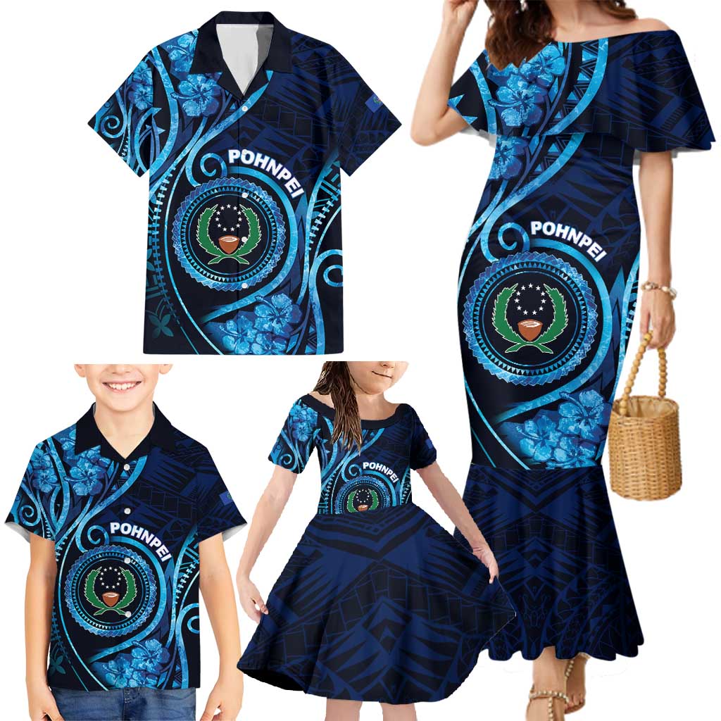 Personalised FSM Pohnpei Family Matching Mermaid Dress and Hawaiian Shirt Ocean Floral Pattern LT05 - Polynesian Pride